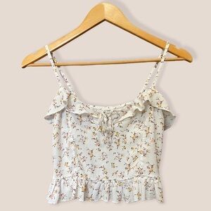 GARAGE Floral Frilly Crop Top